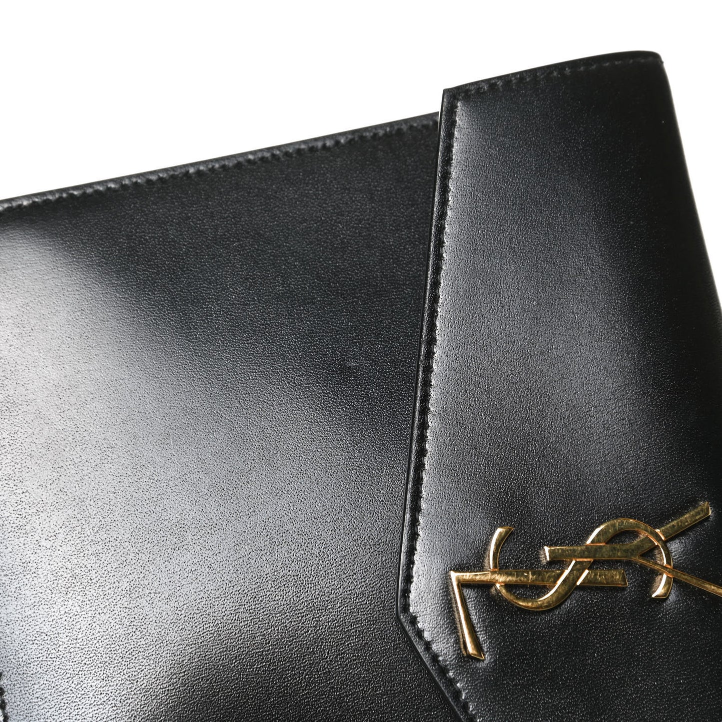 Smooth Shiny Calfskin Monogram Uptown Baby Pouch Black