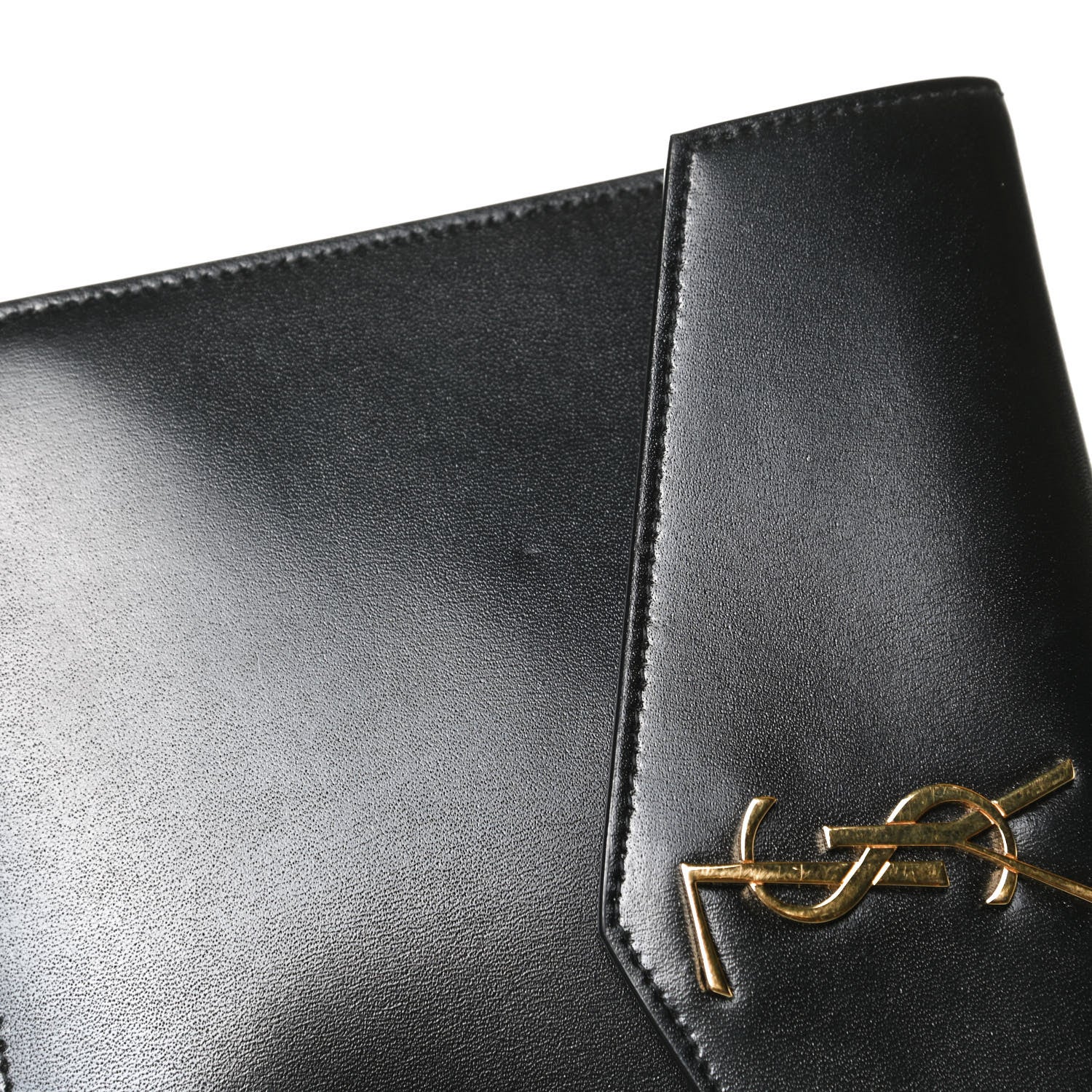 Saint Laurent Smooth Shiny Calfskin Monogram Uptown Baby Pouch Black 8 of 10