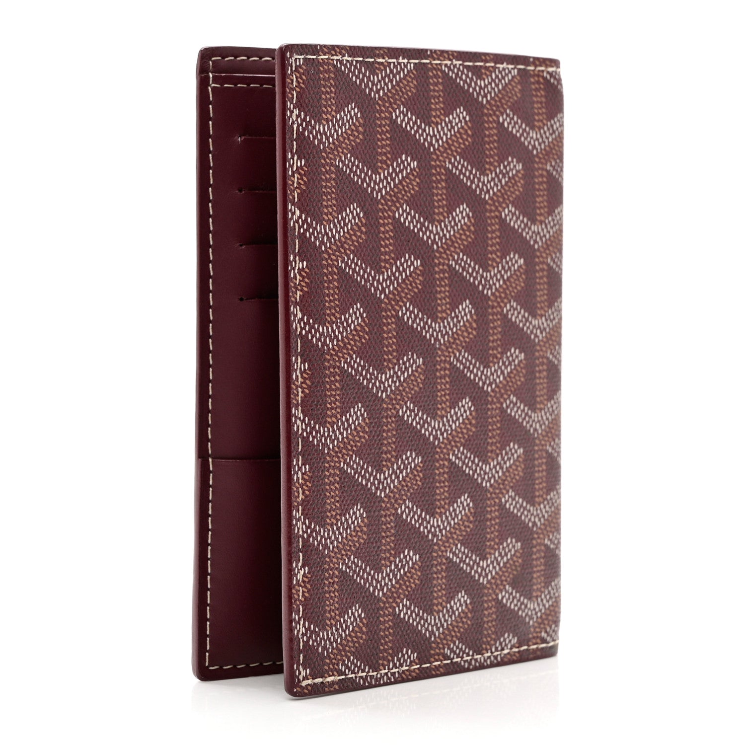 Goyard Goyardine Passport Wallet Burgundy 2 of 6