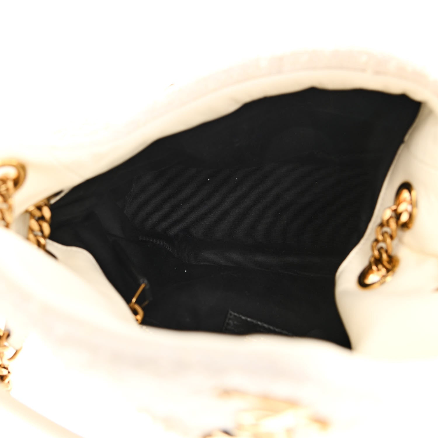 Saint Laurent Boucle Tweed Quilted Small Loulou Puffer Monogram Chain Satchel Crema Soft 5 of 10