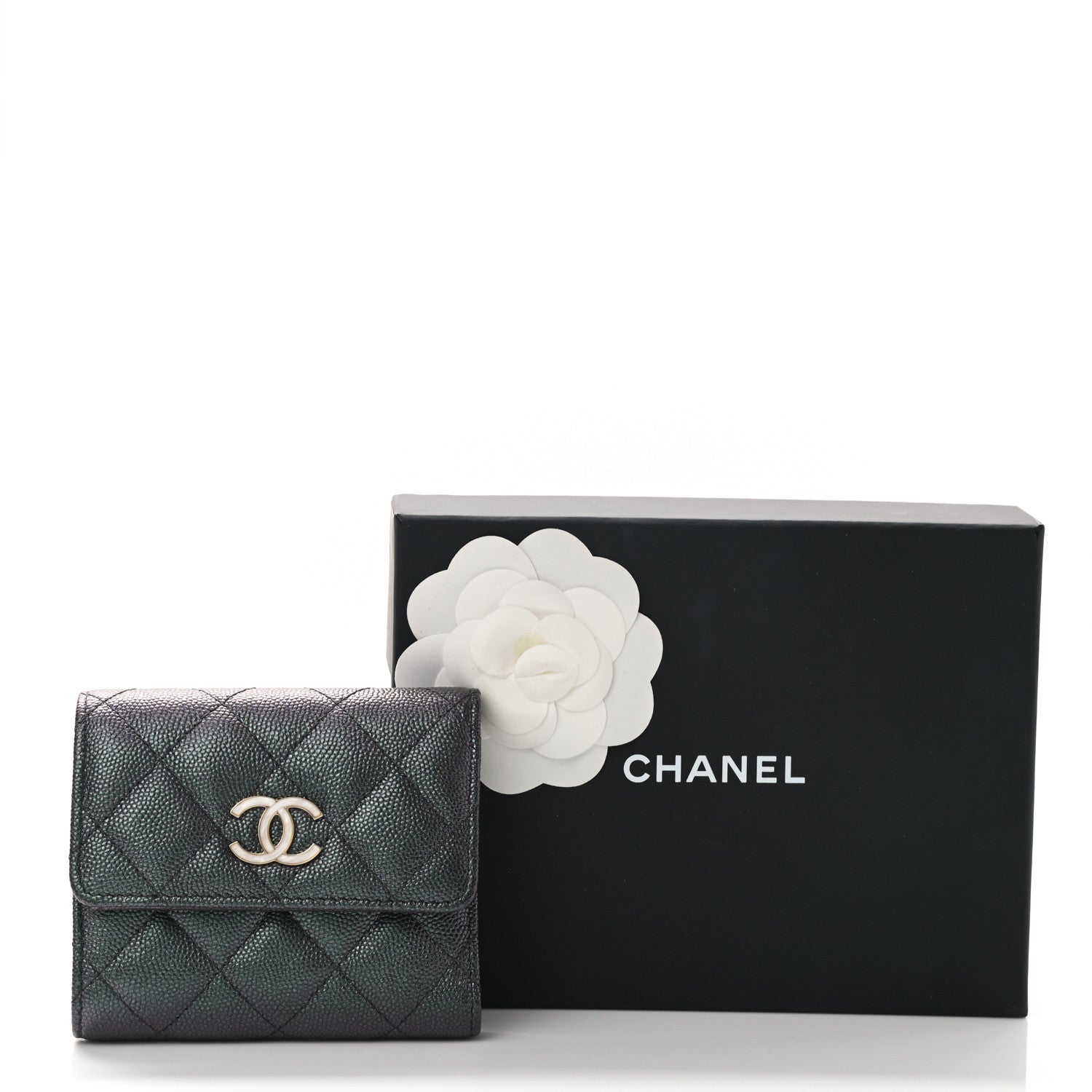 Chanel Iridescent Caviar Quilted Small Flap Wallet Black 9 of 9