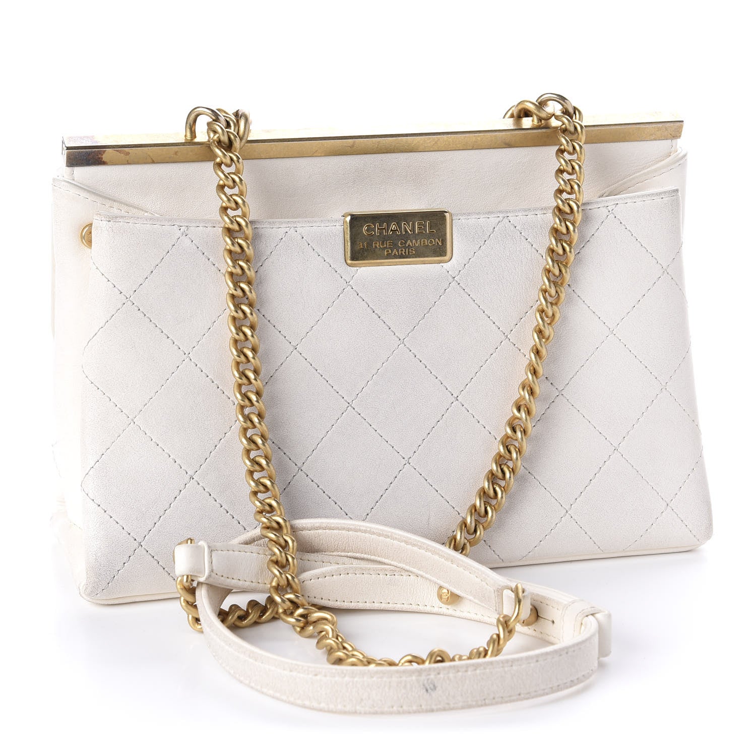 Chanel Lambskin Quilted Small Coco Lux Flap White 3 of 10