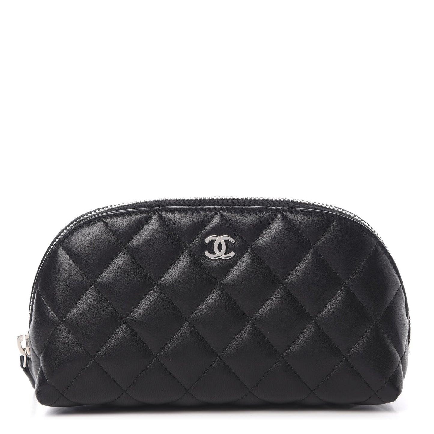 Lambskin Quilted Cosmetic Case Black