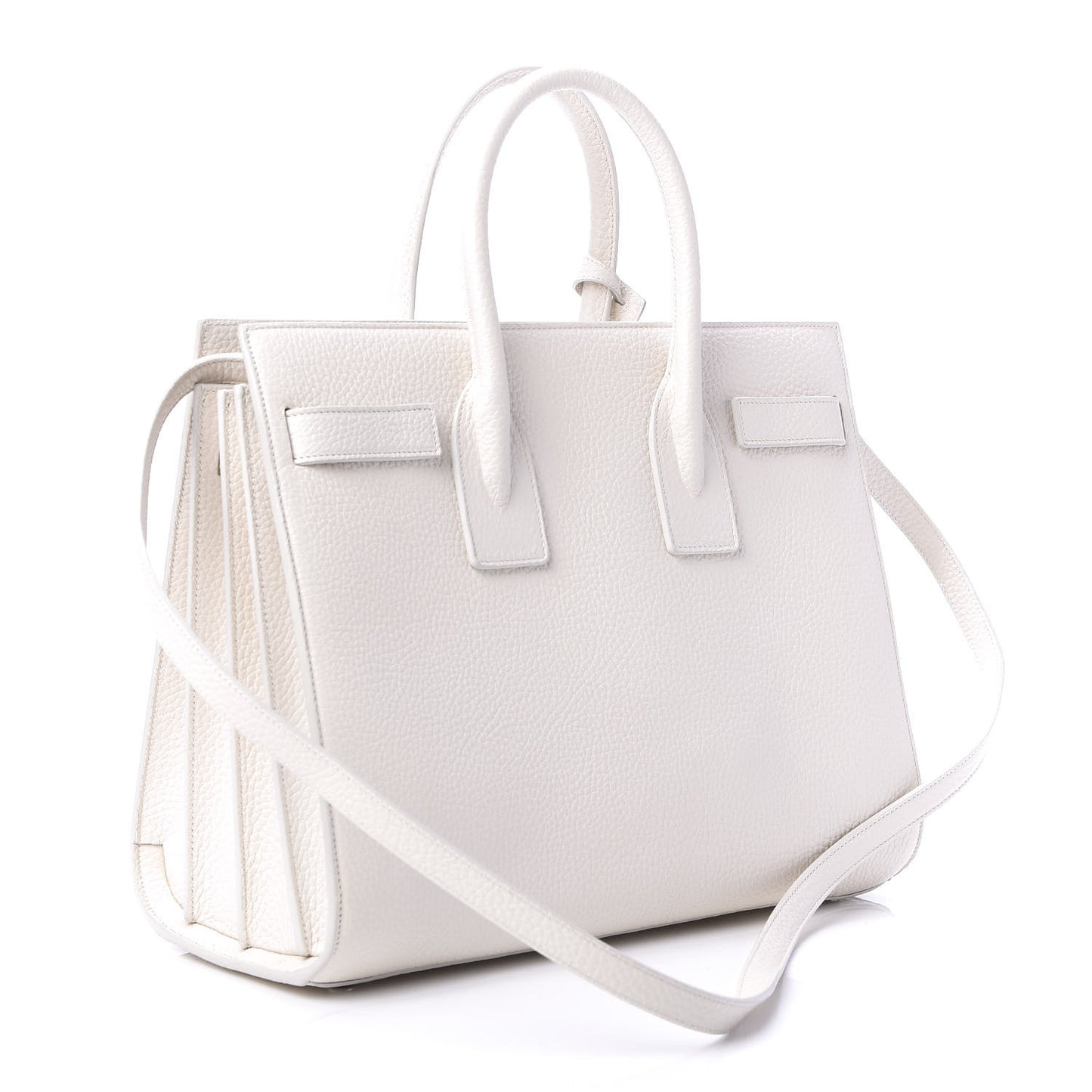 Grained Calfskin Small Sac De Jour Dove White