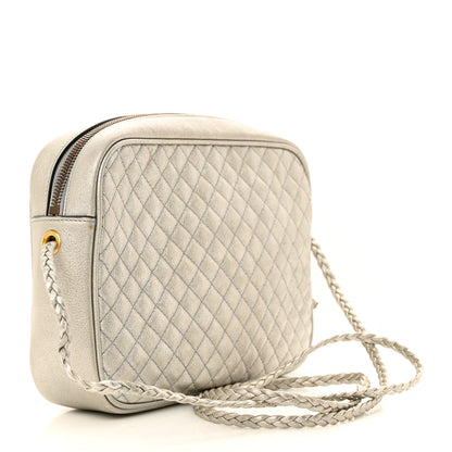 Gucci Laminated Nappa Web Trapuntata Small GG Shoulder Bag Argento 3 of 14