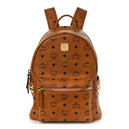 MCM Visetos Small Side Stud Stark Backpack Cognac 1 of 8