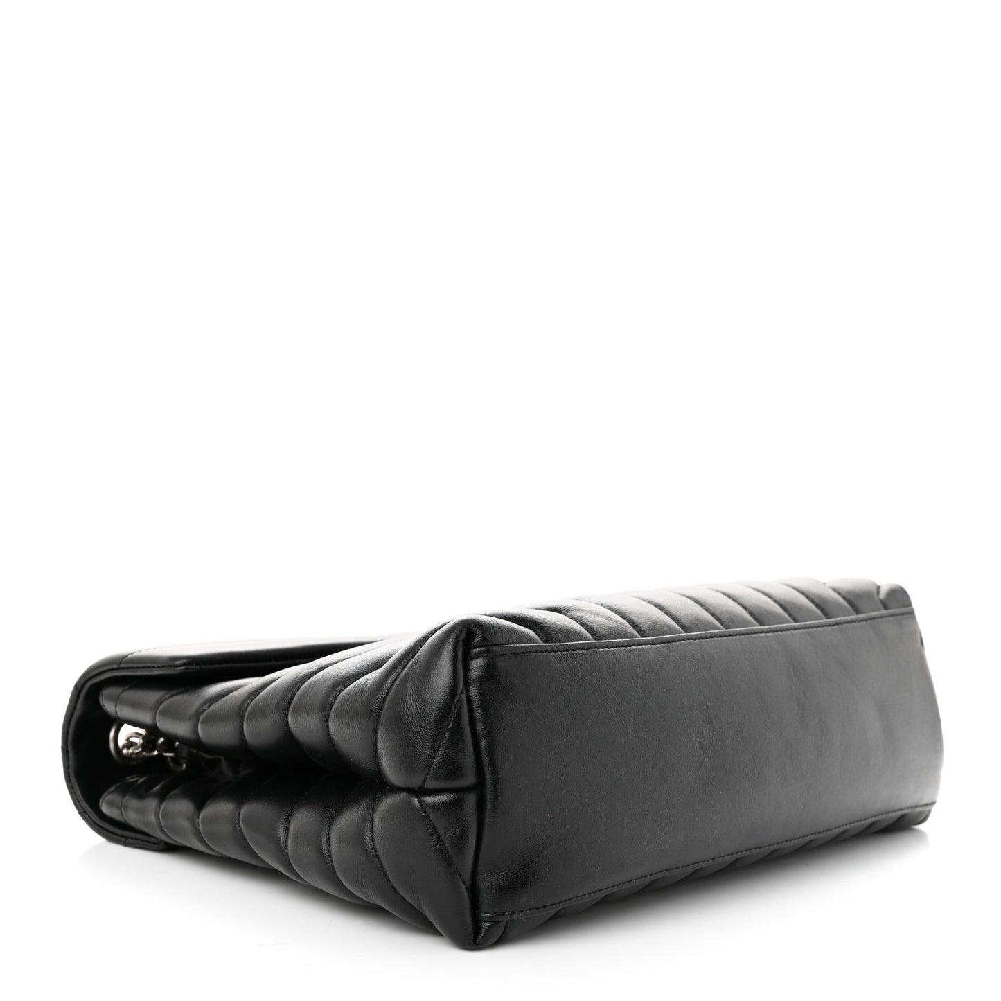 Calfskin Y Quilted Monogram Medium Loulou Chain Satchel Black