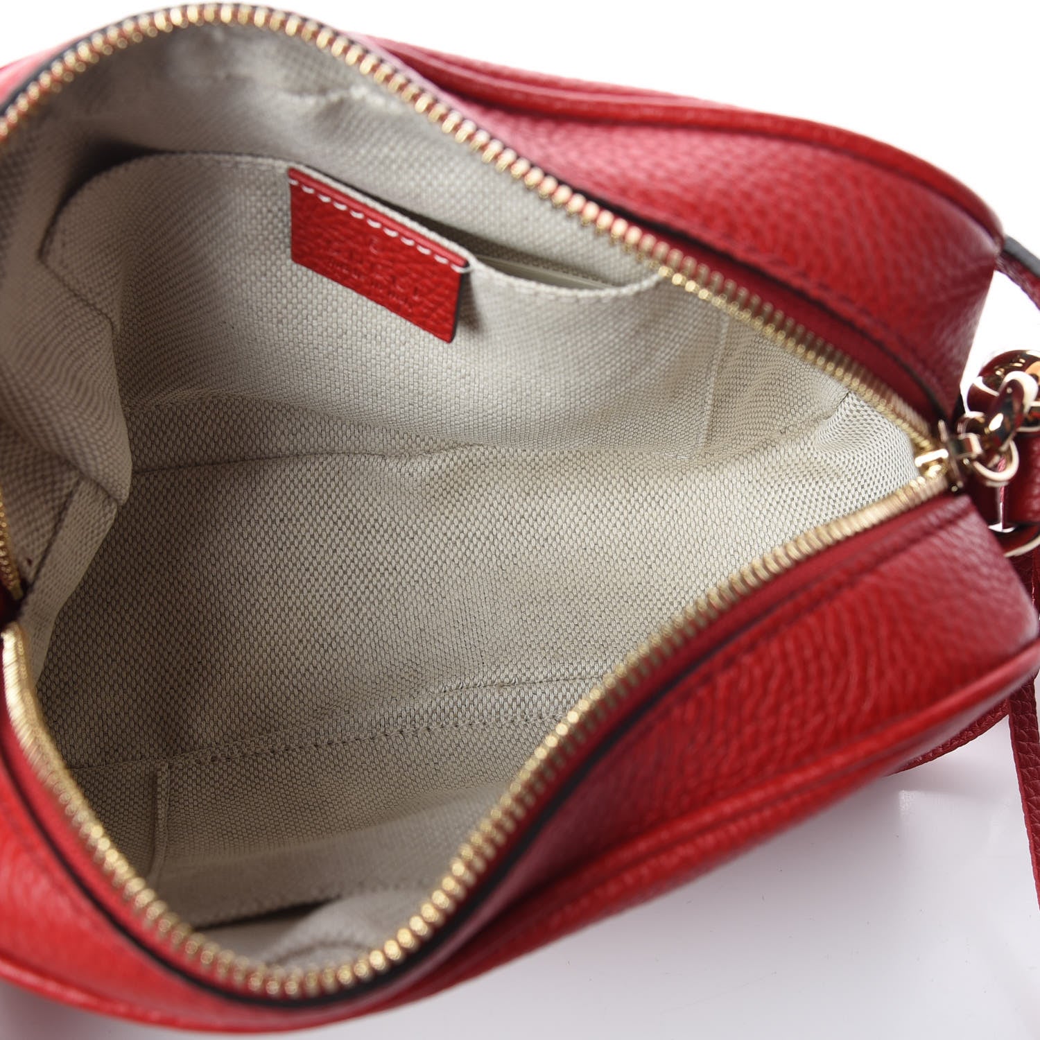 Gucci Pebbled Calfskin Small Soho Disco Bag Vibrant Red 7 of 9
