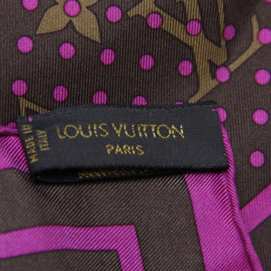 Louis Vuitton Silk Monogram Perforated Scarf Fuchsia 5 of 6