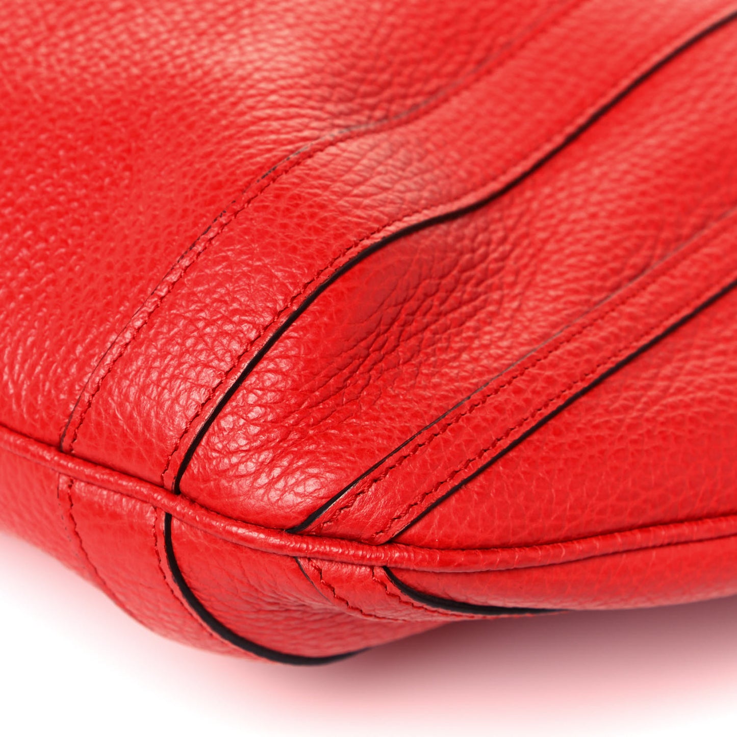 Pebbled Calfskin Medium Abbey Convertible Tote Red