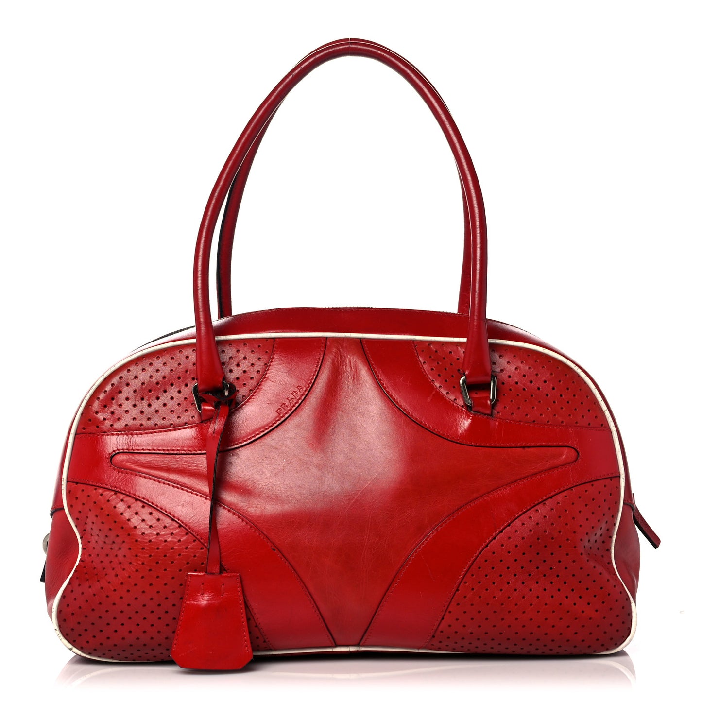 Vitello Drive Perforated Bowling Bag Fuoco