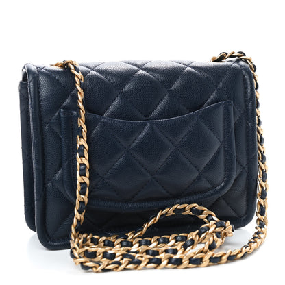Chanel Caviar Quilted Mini Sweet Classic Flap Navy Blue 3 of 9