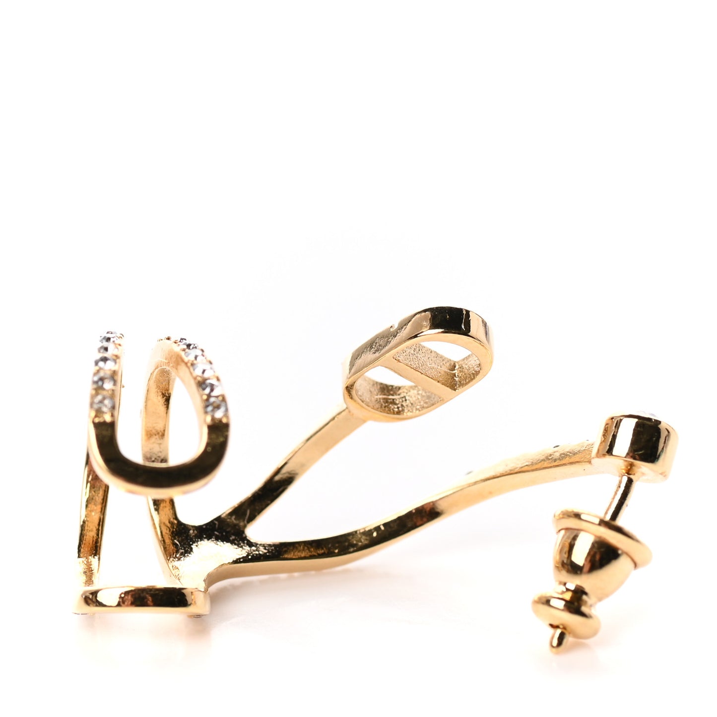 Metal Crystal Petit Rigid CD Ear Jewelry Gold
