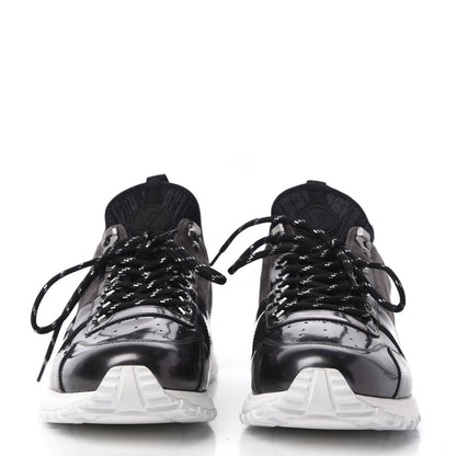 Louis Vuitton Metallic Patent Suede Run Away Sneakers 8.5 Grey 2 of 11