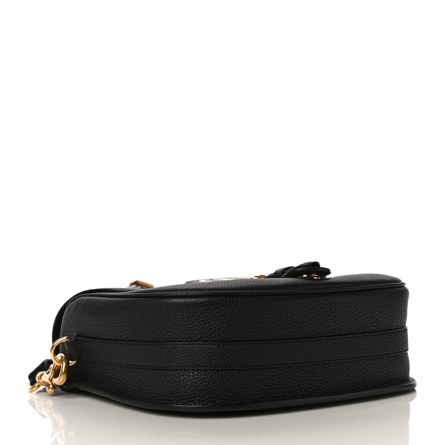 Grained Calfskin Large Bobby Flap Black