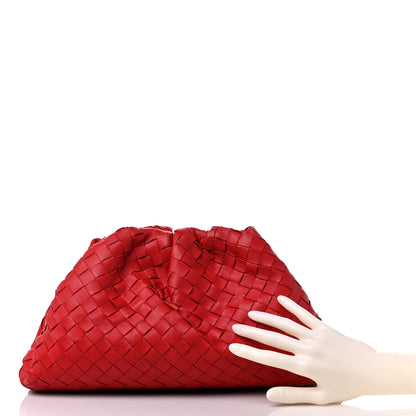 Bottega Veneta Nappa Maxi Intrecciato The Pouch Oversized Clutch Bright Red 2 of 13