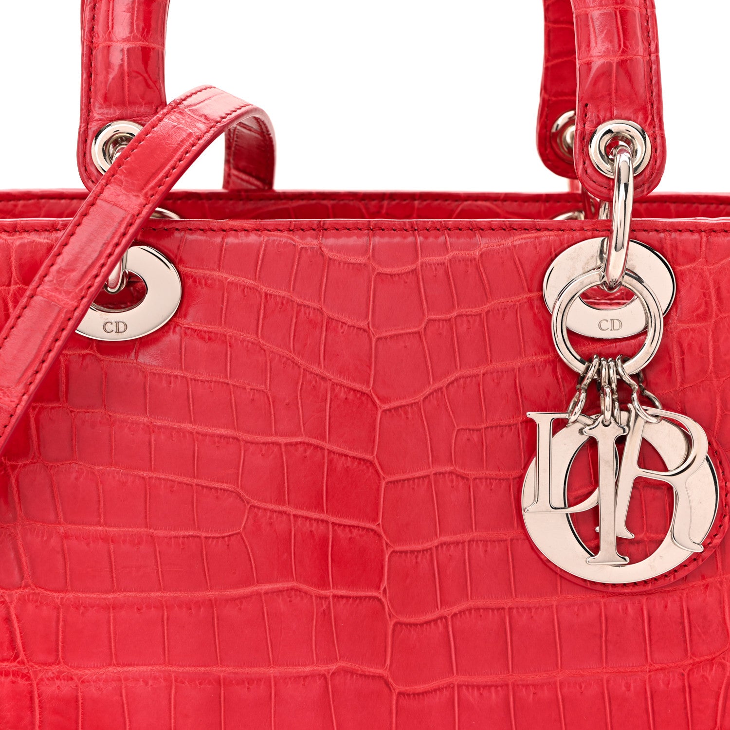 Christian Dior Alligator Medium Lady Dior Red 7 of 10