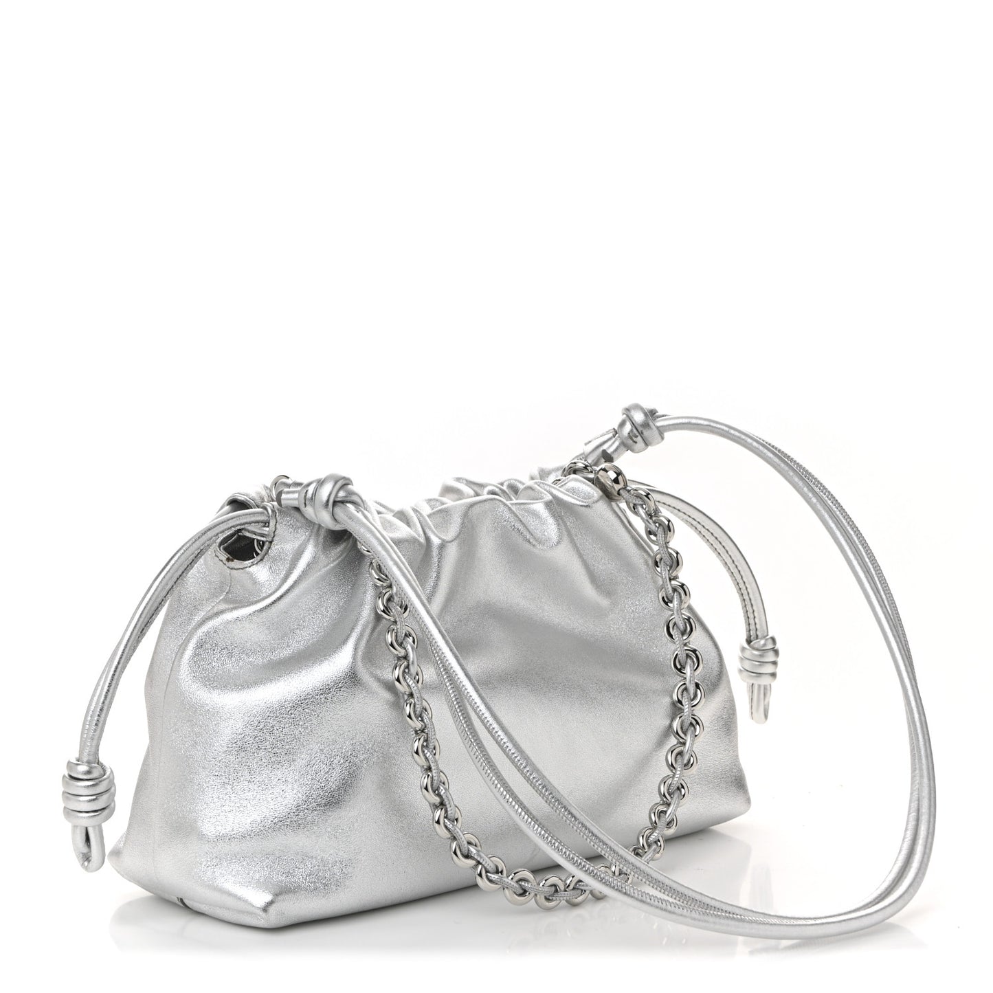 Metallic Nappa Donut Chain Flamenco Knot Silver
