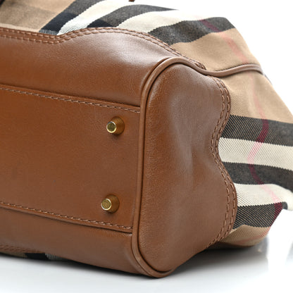 Burberry Calfskin Check Drawstring Shoulder Bag Brown 8 of 8