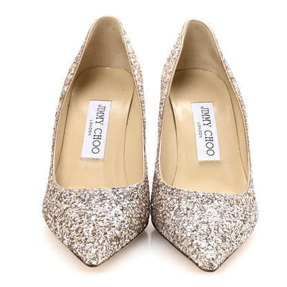 Jimmy Choo Coarse Glitter Fabric Agnes 85 Pumps 35.5 Ballet Pink 2 of 8