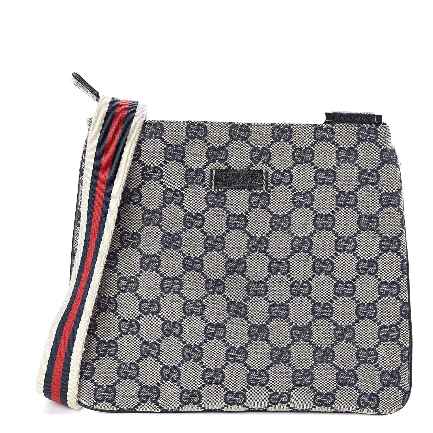 Gucci Monogram Web Small Flat Messenger Bag Navy 1 of 9