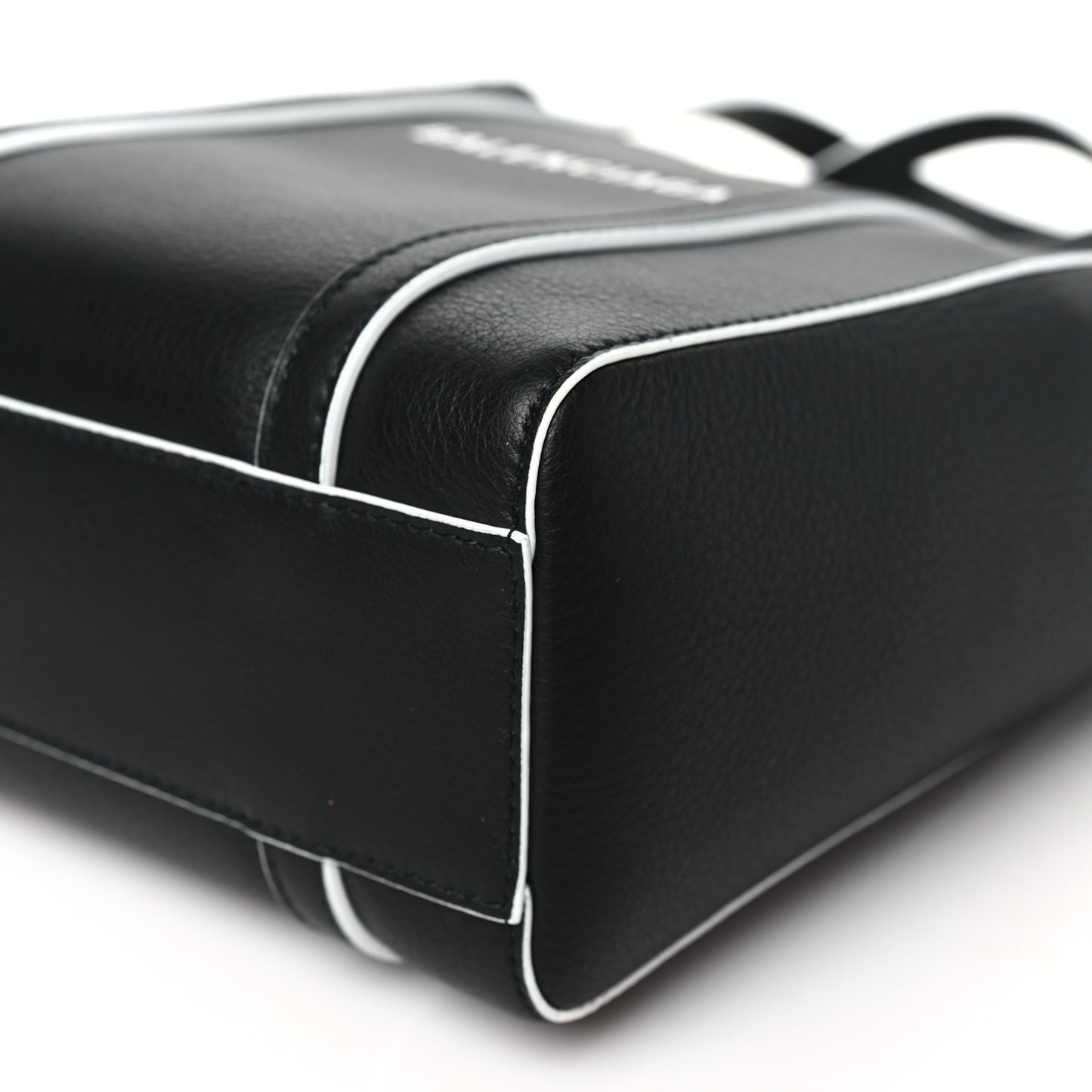 Smooth Calfskin Logo Double Sided XXS Everyday Tote Black White