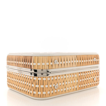 Chanel Raffia Calfskin CC Filigree Vanity Case White 4 of 13