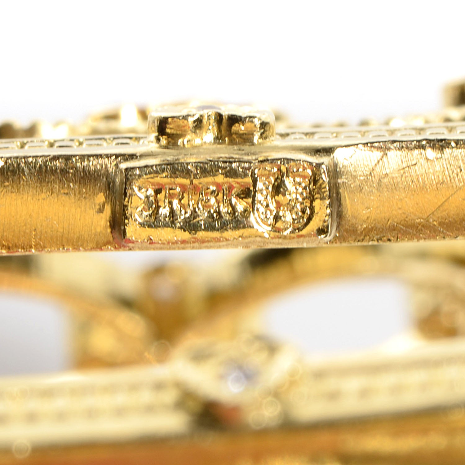FASHIONPHILE 18K Yellow Gold Pave Diamond Garland Cuff 4 of 4