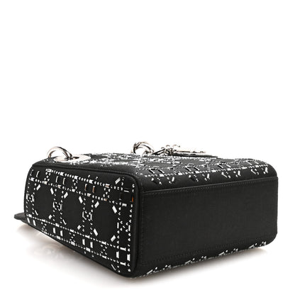Christian Dior Satin Crystal Cannage Mini Lady Dior Black 4 of 11