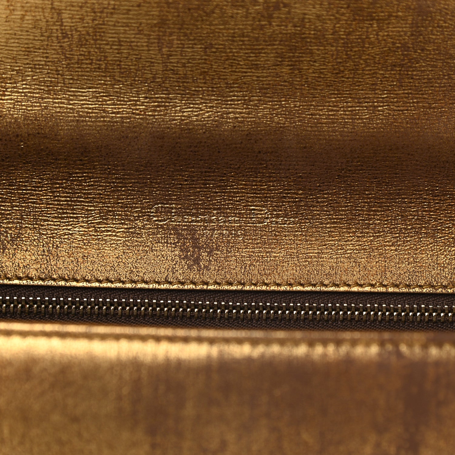 Christian Dior Metallic Brushed Calfskin Medium Diorama Flap Bag Gold 8 of 10