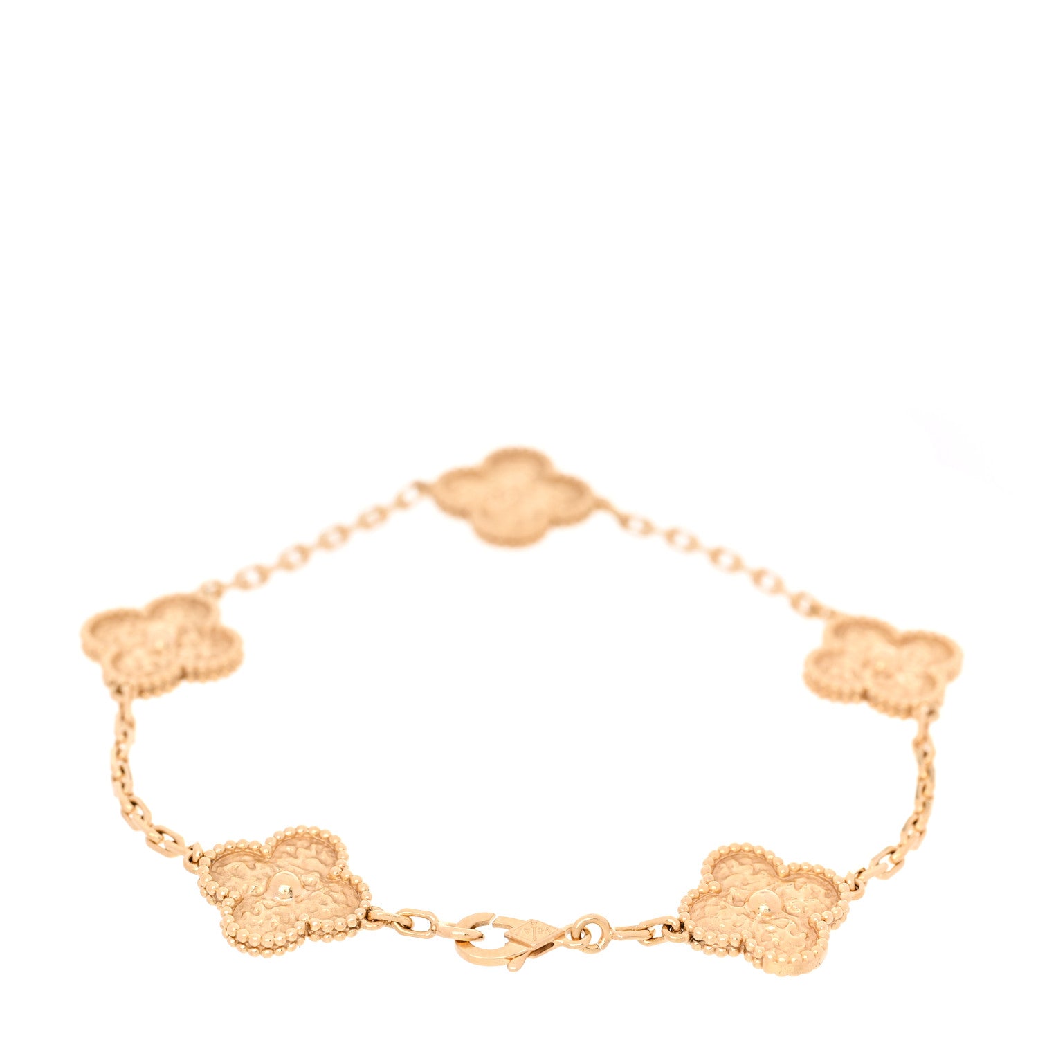 Van Cleef & Arpels 18K Yellow Gold 5 Motifs Vintage Alhambra Bracelet 3 of 6