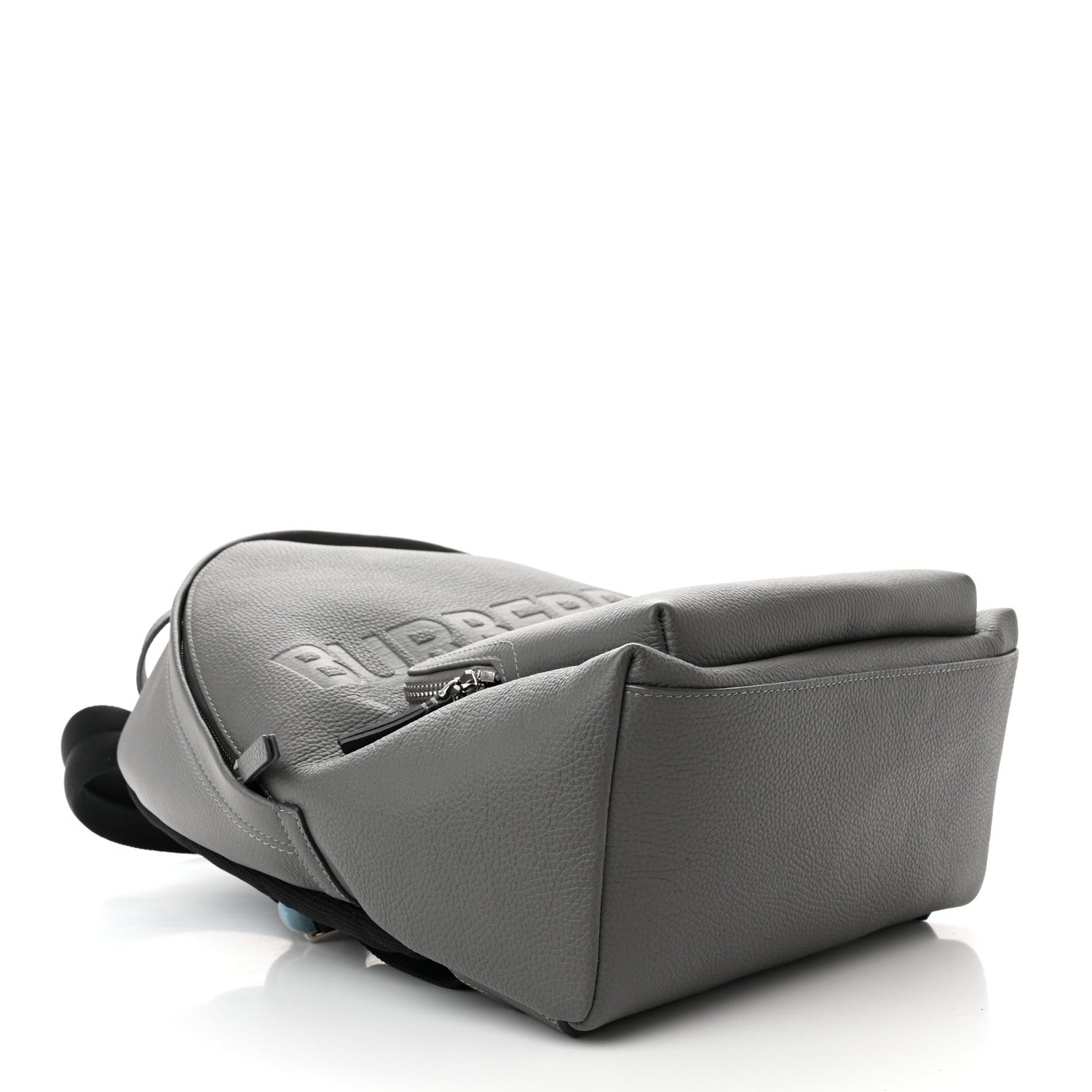 Burberry Calfskin Logo Embossed Backpack Charcoal Grey 4 of 11