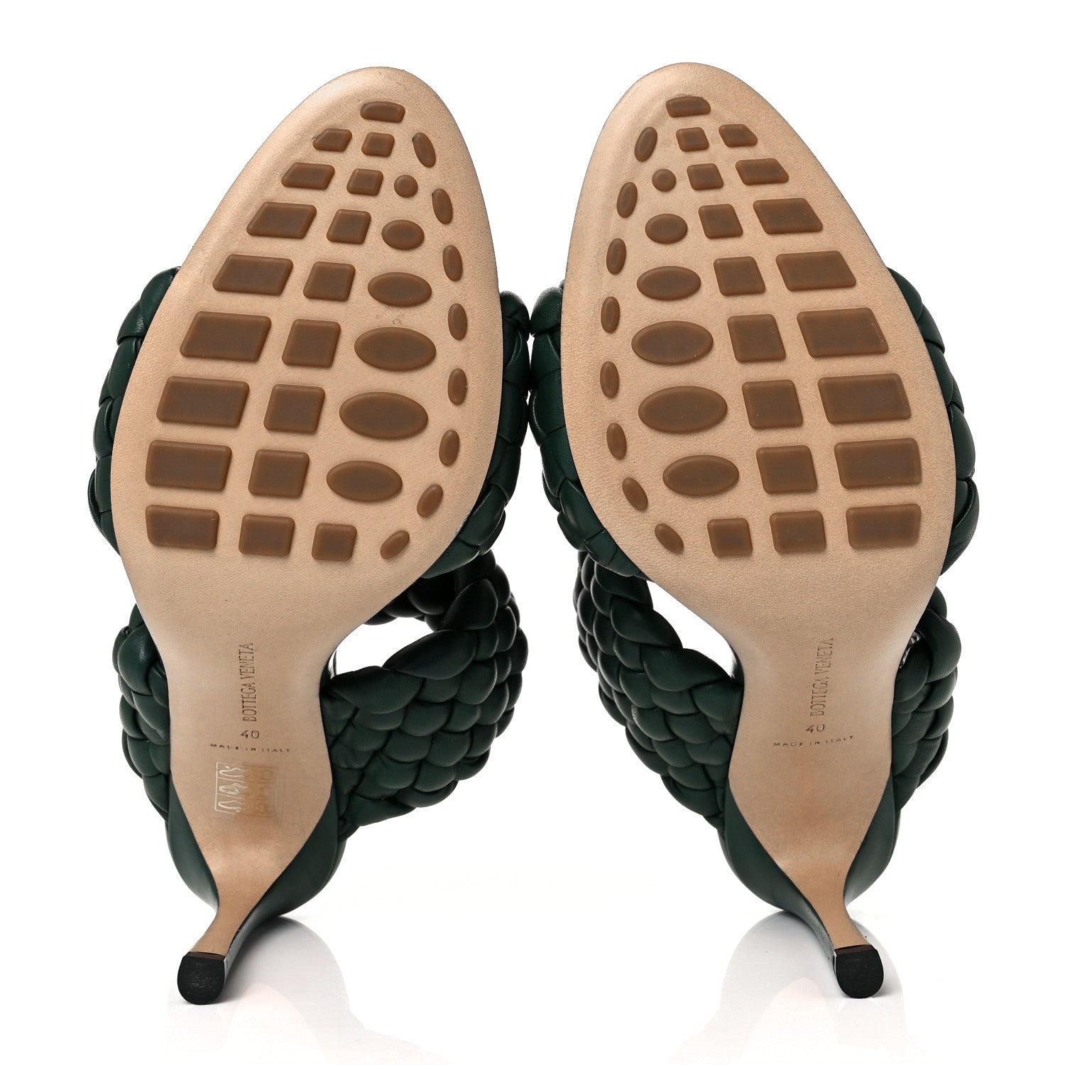 Bottega Veneta Nappa Twisted Padded Intrecciato Curve Slide Sandals 40 Vert Fonce 5 of 7
