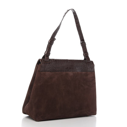 Nancy Gonzalez Crocodile Suede Shoulder Bag Brown 3 of 12