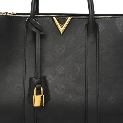 Louis Vuitton Monogram Cuir Plume Very Tote MM Black 8 of 10