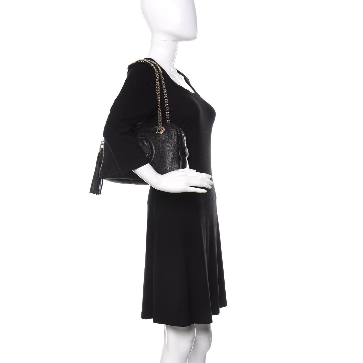 Pebbled Calfskin Small Soho Bowler Black