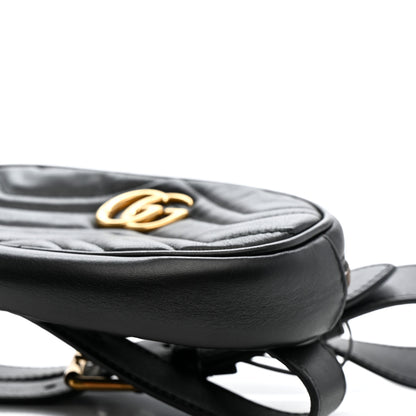 Gucci Calfskin Matelasse GG Marmont Belt Bag 85 34 Black 11 of 11