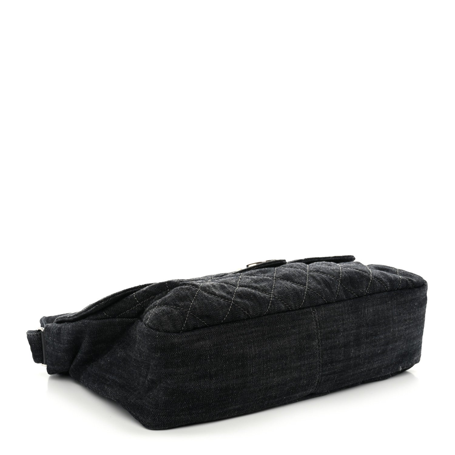Chanel Denim Quilted Stretch Spirit Messenger Bag Dark Blue 4 of 12