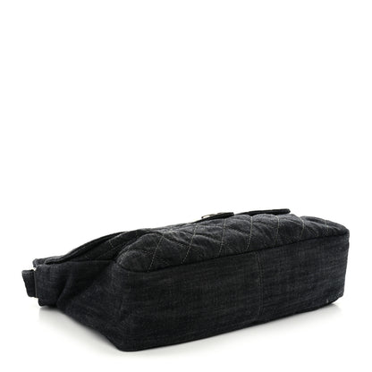 Chanel Denim Quilted Stretch Spirit Messenger Bag Dark Blue 4 of 12