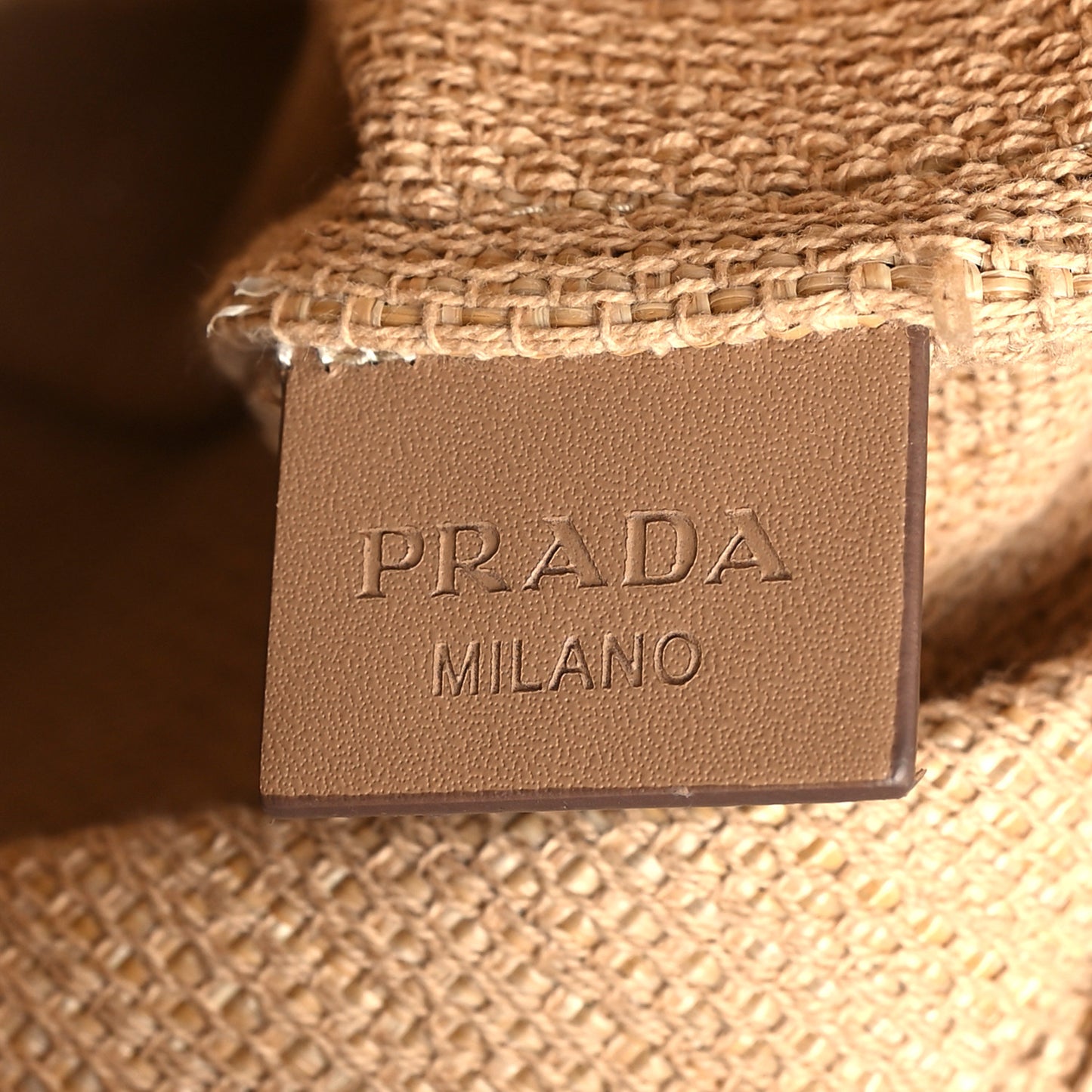 Raffia Logo Tote Naturale