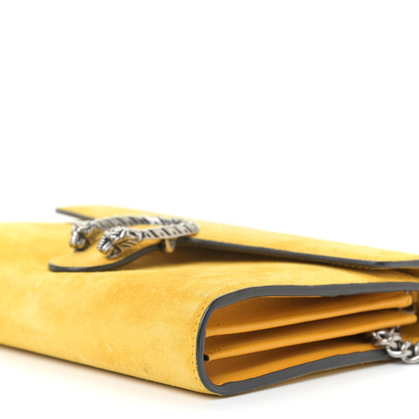 Suede Mini Dionysus Chain Wallet Yellow