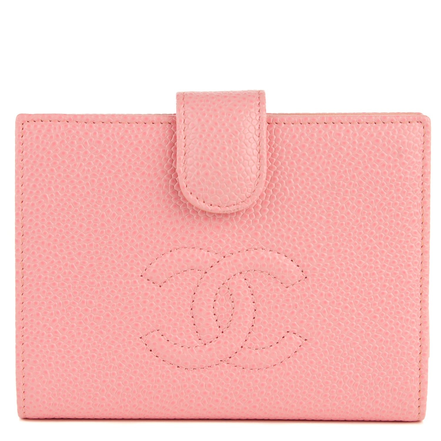 Chanel Caviar Timeless CC Compact French Wallet Pink 1 of 8