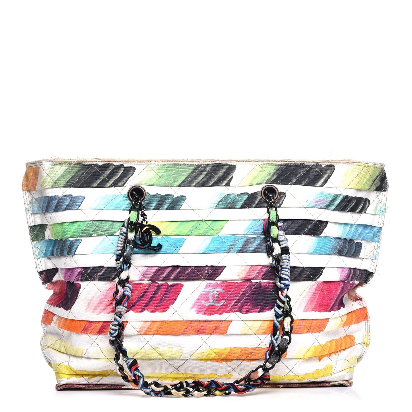 Canvas Colorama Large Zip Shopping Tote Multicolor