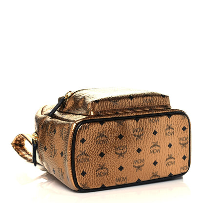 MCM Metallic Visetos Small Stark Backpack Gold 4 of 11