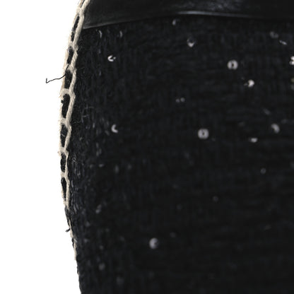 Chanel Tweed Patent Goatskin Sequin CC Espadrilles 41 Black 11 of 12