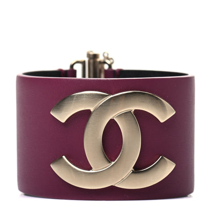Chanel Calfskin CC Wide Cuff Dark Pink 1 of 3