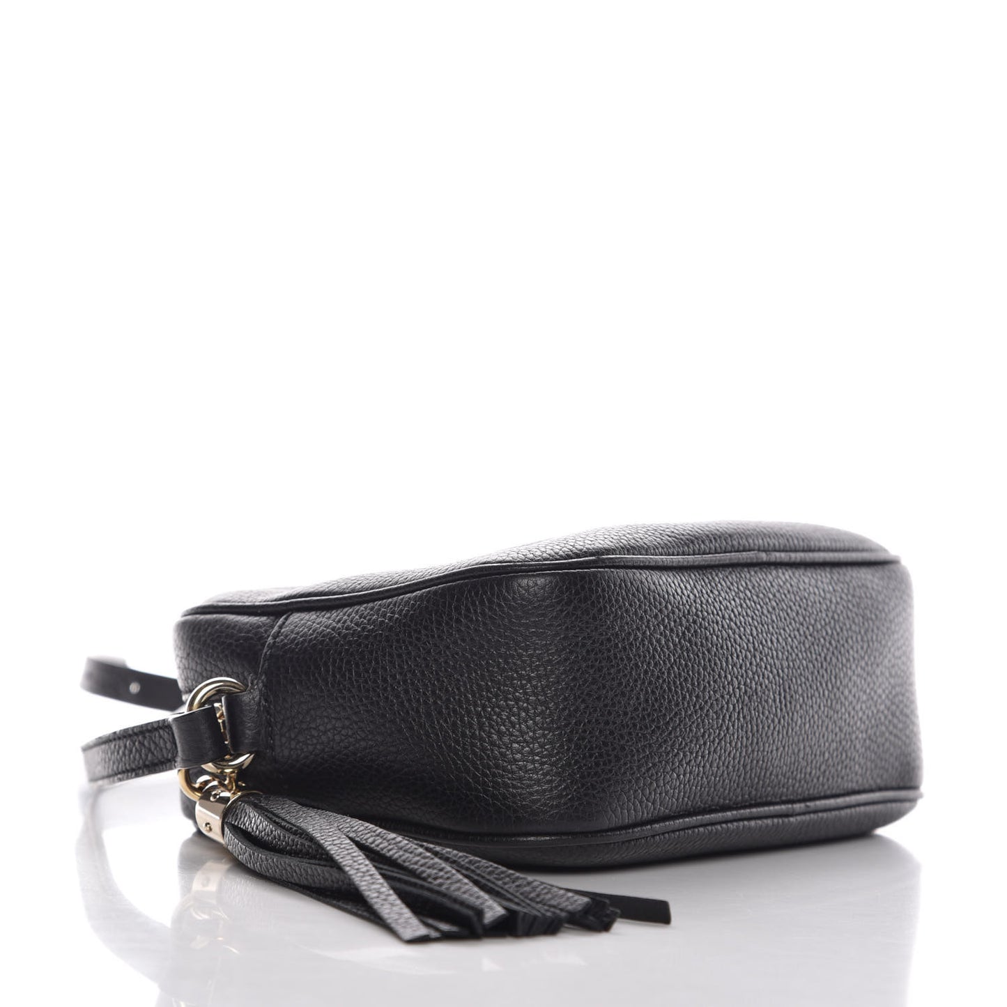 Pebbled Calfskin Small Soho Disco Bag Black