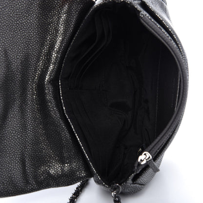 Chanel Metallic Caviar Half Moon Wallet On Chain WOC Dark Silver 5 of 11