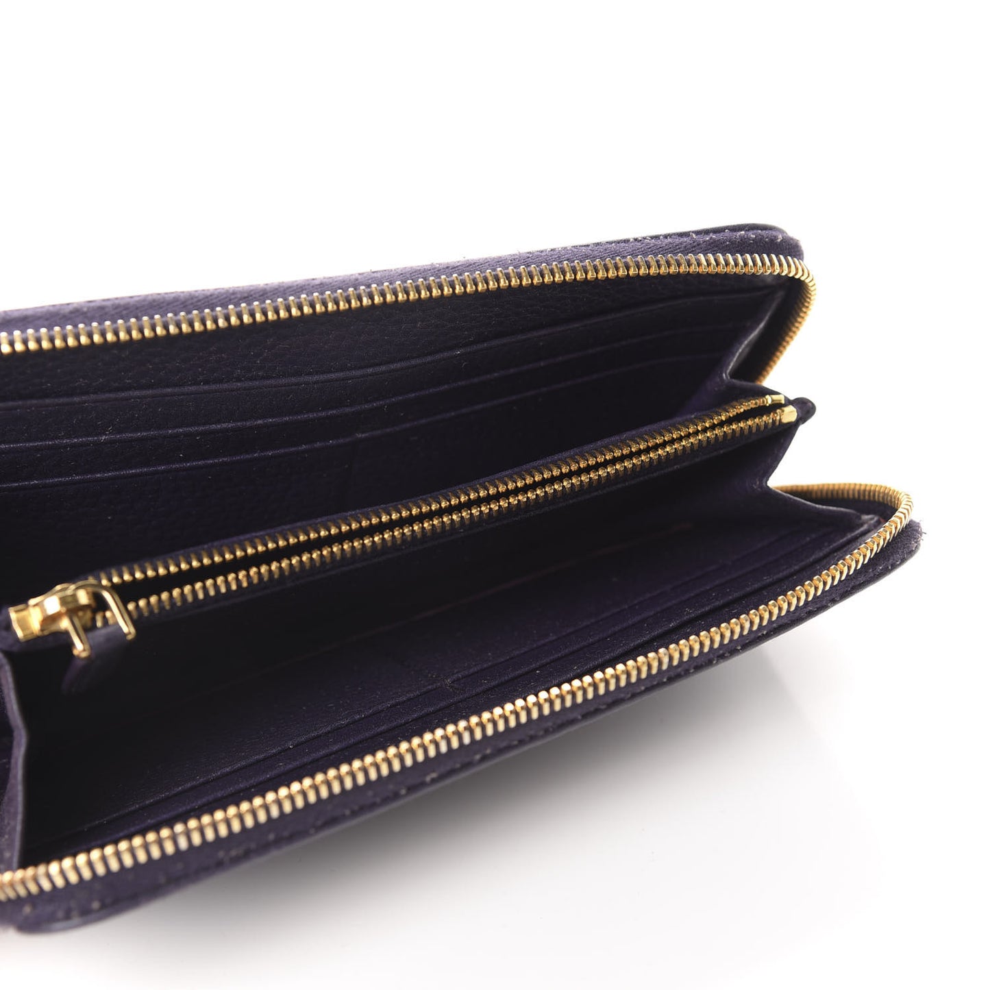 Vitello Daino Zip Around Wallet Uva