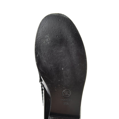 Chanel Patent CC Mocassin Loafers 39.5 Black 10 of 15